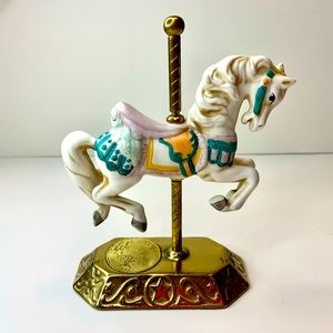 Vintage Willitts Designs Brass & Porcelain Carousel Horse Group II Firing 2-5885